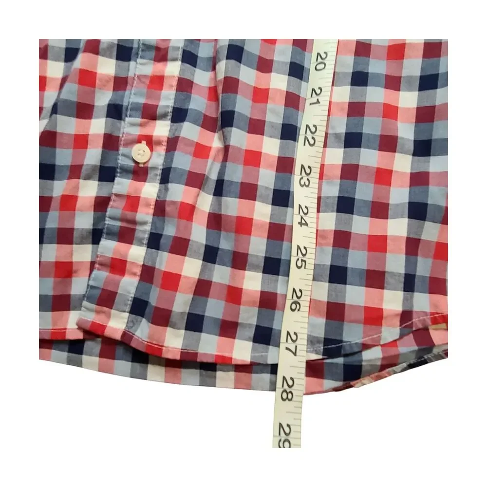 Patagonia Red Plaid Print Short Sleeve Button Down Shirt M
